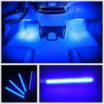 EJ 4pc. Car Interior Decoration Atmosphere Light-LED Car Interior Lighting Kit,Waterproof, Interior Atmosphere Neon Lights Strip for Car(Blue)