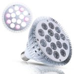 J&C Full Spectrum White Light LED Grow Light Bulb, 15W Natural Plant Light for Greenhouse Gardening, Indoor Sunlight for Vegetables, Grow Bulb for Indoor Hydroponic Plants, E27 Base