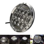 TURBO SII Chrome 75W 7 Inch Round Led Headlight Angel Eye For Harley Davidson Road king street glide Ultra Classic Electra glide Heritage Softail Fatboy Deluxe yamaha Royal star Roadstar cruiser 1PC