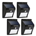 MOKOQI 8 LED Outdoor Solar Powerd,Wireless Waterproof Security Motion Sensor Light for Patio, Deck, Yard, Garden,Driveway,Outside Wall with 2 Modes Motion Activated Auto On/Off (4 PACK)