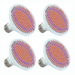 LED Grow Light Bulb – LVJING Grow Lamp for Indoor Hydroponic Mini Greenhouse Garden Plants Organic Soil – 10W with 200pcs 3528SMD Chip – E27 Socket – AC 85~265V