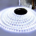 Bluecookies LED Light Strip 16.4ft/5m SMD 5050 300 LEDs Waterproof Flexible strip lighting White 12V DC Power Supply for Gardens/Homes/Kitchen/Cars/Bar/Party DIY Decoration