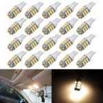 AUTOUS90 20 x RV Trailer T10 921 194 42 SMD 12V Backup Reverse LED Warm White Lights Bulbs