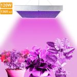 LVJING 120W Led Plant Grow Light Panel 1365pcs Red + Blue LED with a US Plug and Hanging Kit for Indoor Garden Hydroponic Greenhouse System Plants Flowers Vegetables