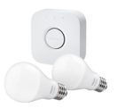 Philips Hue White LED Starter Kit with Two A19 LED Light Bulbs and Bridge (Hub), Works with Alexa