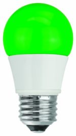 TCP 40 Watt Equivalent, Single-Pack LED Green A15 Light Bulbs, Non-Dimmable, RLA155GR