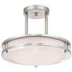 Light Blue™ LED Semi Flush Mount Ceiling Fixture, Antique Brushed Nickel Finish, 4000K Cool White, 1050 Lumens, Dimmable