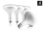 HyperSelect LED BR40 18W (100W Equivalent) Non-Dimmable, 3000K (Soft White Glow) Wide Flood Light Bulb, 110° Beam Angle, Medium Screw Base (E26) 4-Pack