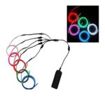 Ourbest 5 X 1m 5 colors Neon string Electroluminescent (El) Wire Automotive car with Battery Operated Pack Controller light up Cosplay cothing Dress Halloween Christmas Party Decoration Indoor Ourdoor