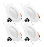 HyperSelect 14W 5/6 Inch LED Dimmable Downlight – E26 Retrofit Fixture 75W Equivalent, 4000K (Daylight White), 980 Lumens, Recessed Can Retrofit Kit, UL-Listed, 4-Pack