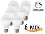 Pack of 6 7W A19 LED Light Bulb 4000K Kelvin (Daylight), DIMMABLE, 550 Lumens, LED Bulbs, Medium Screw, E26