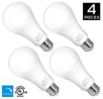 Hyperikon 16W LED Light Bulb A21, 16-Watt (100-Watt Equivalent), 1640 Lumens, 5000K (Crystal White Glow), Medium Screw Base (E26), 340° Omnidirectional, UL-Listed, Dimmable – (Pack of 4)