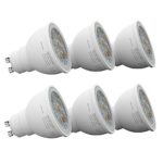 JACKYLED Dimmable GU10 Led Light Bulb (6 Packs) 7.5W Warm White 75W Replacement Spotlight 2700K with 500 Lumen Brightness, Best Energy Saver & Heat Resistant + UL Listed & Star Qualified Lighting