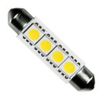 LED Festoon Bulb – 12 Volt DC Only – 0.5 Watt – T3 Replacement – 2700K Warm White – 60 Lumens – PLT