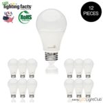 12-Pack A19 LED Light Bulbs, 9W (60W Equivalent), 5000K (Day Light), 872 Lm, Medium Screw Base (E26), Non-Dimmable