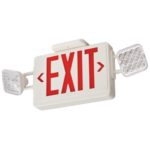 Lithonia Lighting ECR LED HO M6 Contractor Select Thermoplastic LED Emergency Exit Sign & Light Combo High output battery with Red Letters