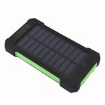 DoSHIn 20000mah Solar Charger Dual USB Solar Power Bank with LED Light for iPhone 6 Plus,iPod, Samsung Galaxy S6 and More (Green)