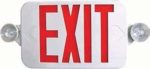 Dysmio Lighting All LED Decorative Red Exit Sign & Emergency Light Combo with Battery Backup