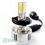 Ediors® Super Brights Three Sides 360 Degrees Emitting LED Headlight Conversion Kit, 72W 6600LM 3000K 6000K COB CREE LED Replaces Halogen & HID Bulbs (H4, 6000K – Cool White)