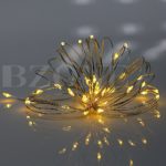 BZONE IP65 Waterproof Solar Powered Flexible Outdoor LED Rope Light Copper Wire Fairy String Lights for Home Garden Path Stairway Patio Lawn Decoration (16.4ft 50LED, Warm White)