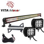 YITAMOTOR 300W 52″ inch + 2X 18W Spot LED Light Bar + Mounting Brackets+Wiring for JEEP JK Wrangler