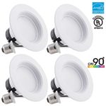 TORCHSTAR #Wet Location# 4-inch Dimmable Recessed LED Downlight, 12W (85W Equiv.), High CRI, ENERGY STAR, 5000K Daylight, 850lm, Retrofit LED Recessed Lighting Fixture, 5 YEAR WARRANTY, Pack of 4