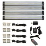 Lightkiwi E7574 12 inch Warm White Dimmable LED Under Cabinet Lighting 4 Panel Standard Kit, 1120 Lumen, 3000 Kelvin, 24VDC, Dimmer Switch & All Accessories Included, Continuous Dimming, Aluminum Body