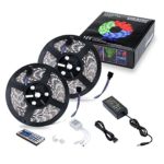 Chnano Strip Lights Kit- Two 5M Strip lights band light decoration lamp with color, 44 keys remote control, 5050 RGB, 300 SMD, 20 Colors, 12V 6A Power Supply
