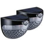 Litom Solar Lights Garden Lights Outdoor Fence Lights Semi-circle Waterproof for Walkways Stairways