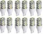 TCBunny LED Replacement Light Bulb 921/T15 Wedge base 52 Lumens 12v or 24v Natural White (12 Pcs)