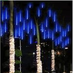 String Lights,Paragala Waterproof Falling Rain Fairy Lights With 144 LED 8 Tubes Meteor Shower Rain LED Christmas Lights for Wedding Party Xmas Tree Indoor Outdoor Patio Decoration (30cm, Blue)