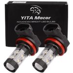 YITAMOTOR 2x Extremely Bright OSRAM Chipsets 60W H11 LED Bulbs with Projector for DRL or Fog Lights, 6000K Xenon White