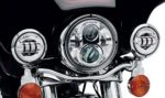 Sunpie 7 Inch Chrome Harley Daymaker LED Headlight+ 2x 4-1/2″ Fog Light Passing Lamps for Harley Davidson Motorcycle