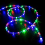 WYZworks 50′ feet Multi-RGB LED Rope Lights – Flexible 2 Wire Accent Holiday Christmas Party Decoration Lighting