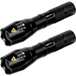 LuxPower Tactical V1000 LED Flashlight [2 PACK] – Best High Lumen CREE Handheld Light – Portable, Zoomable, Water & Shock Resistant – Ideal for Outdoors, Home, Emergency, or Gift-Giving