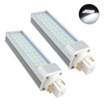 Bonlux 2-pack LED GX24Q 4-pin Rotatable PL Lamp, 26W GX24 CFL Replacement, 180° Beam Angle Daylight 6000k LED PL-C Horizontal Recessed G24Q Bulb (Remove/bypass the Ballast)