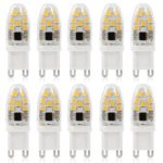 iLampens LED Replacement Light Bulb – 30 Watt Equivalent G9 LED Bulb 14pcs 2835 SMD AC 120V 120 Lumen Warm White Replacement Halogen G9 Corn Light Bulb Interior Fixtures Equivalent, 10-PACK