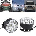 S&D 2 x Universal Super Bright Round Vehicle LED Bulbs Flood Beam Light Fog Daytime Running Driving Light DRL For Chevy Ford Charger Dodge GMC Denali