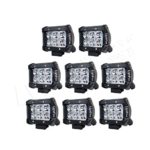 LITE-WAY 8 Pcs 4” inch 18W LED Light Bar Spot Beam Off road Lights 4wd LED Work Lamp 12V 1800LM for Truck Pickup Jeep Suv Atv Utv Daytime Running Lights Bar Waterproof