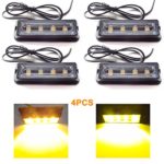 Yehard LED Strobe Lights Emergency Flash Lights Amber Waterproof Emergency Beacon Flash Caution Strobe Light Flashing 12-24V for Car Side and Front SUV Pickup Truck (4pcs)