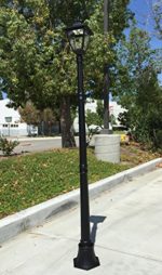 TruePower Cast Aluminum Solar Powered COB LED Streetlight Style Outdoor Light Lamp Post, Black