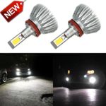 Zdatt H11 H8 H9 High Power Foglight 60W Extremely Bright 6000K LED Lights Bulbs 3000LM DRL or Fog Lights for Car Truck Lamp Replacement, Xenon White-2 Pack