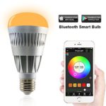 MagicLight Pro Bluetooth Smart LED Light Bulb – Smartphone Controlled Sunrise Wake Up LED Lights – Dimmable Multicolored Color Changing Party Lights Bulb – 10 Watts (80Watts Equivalent)
