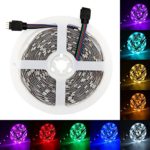 BZONE Super Bright 5m RGB Color Changing LED Strip Lights Indoor Decorative LED Ribbon Light Lamp DC 12V, SMD 5050, 150 LEDs