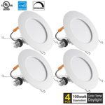 Hall 6″ LED Recessed Lighting Fixture,(100w Replacement)13watt Dimmable High brightness 1090 Lumens Daylight White 5000k,LED Downlight Retrofit Kit,LED Ceiling Light, Ul-listed,Pack of 4