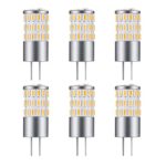 Rayhoo 6pcs G4 Base 48 LED Bulb Aluminum Case 4 Watt AC DC 12V LED Light Lamp Undimmable Equivalent to 30W T3 Halogen Track Bulb Replacement（360 Lumens AC/DC Warm White）Extremely Bright