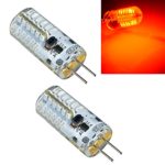 LJY 2pcs Pack G4 3014 SMD 48-LED 3W LED Crystal Bulbs 360 Degrees Energy Saving Capsule Spotlight Lamps AC/DC 12V (Red)