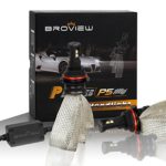 BROVIEW P5 LED Headlight Bulbs Clear Focused Beam Cooper Heatsink All in One Kit -9007 HB5 50W 6,000LM 6500K White Cree w/ No Fan Headlamp Conversion Replace HID&Halogen -1 Yr Warranty -(2pcs/set)