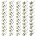 GOTD 50pcs T10 5050 5SMD 194 168 Super Brisht LED White Car Side Wedge Tail Light Lamp (White Light)