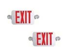 Ciata Lighting All LED Decorative Red Exit Sign & Emergency Light Combo with Battery Backup (2 Pack)